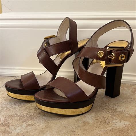 michael kors calder leather platform sandal|michael kors women's platform sandals.